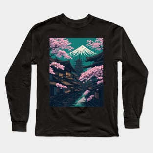 Japan town art Long Sleeve T-Shirt